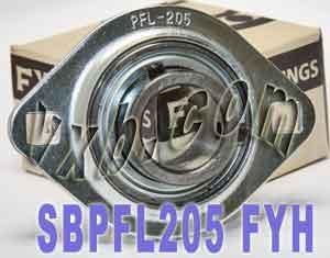 FYH Bearing SBPFL205 25mm Stamped oval 2-Bolt Flanged Mounted Bearing