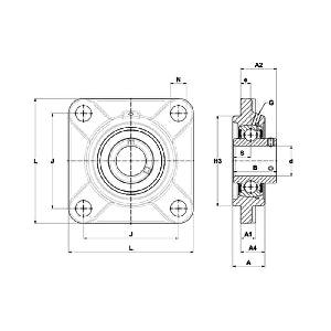 FYH Bearing UCFS312 60mm Heavy Duty Square Flanged Mounted Bearing