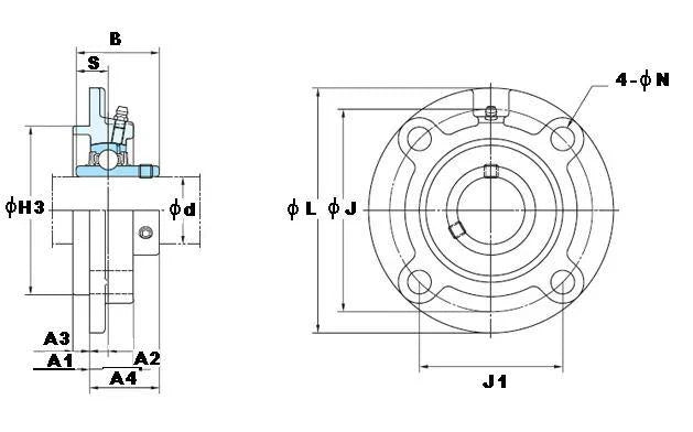 FYH UCFC-214-44 2 3/4 Round Flanged Bearing Mounted Bearing
