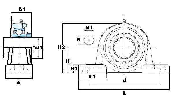FYH UKP210 45mm Pillow Block Tapered bore adapter Mounted Bearing
