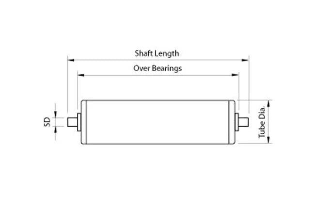 Galvanized Conveyor Rollers 25mm diameter roller Length 300mm