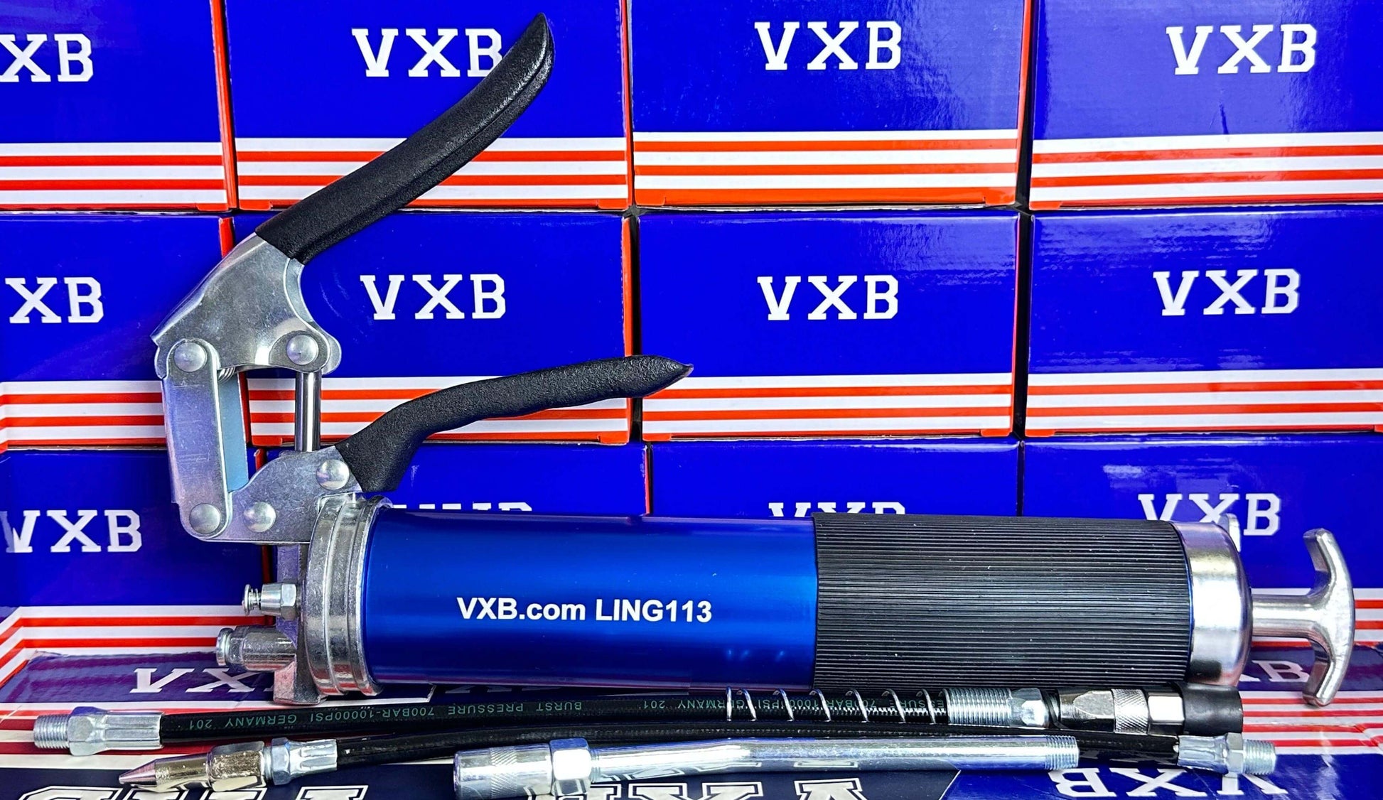 GREASE GUN LING 113 Blue Heavy Duty Grease Gun Pump Pistol Manual Grip Grease Gun Set