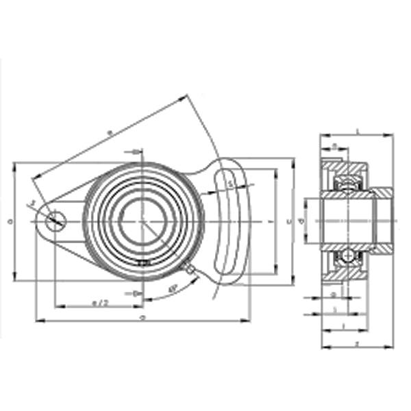 HCFA201 Adjustable Flange Cartridge Bearing Unit 12mm Mounted Bearing - eccentric Collar lock