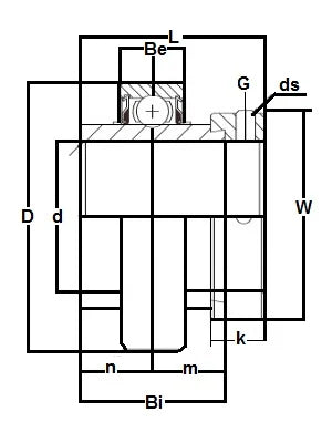 HCR206-19 Bearing Insert 1 3/16 Inch Mounted