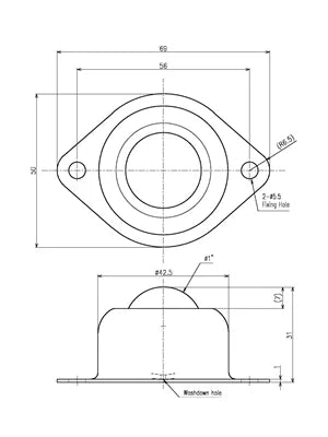 IM-25 IGUCHI Carbon Steel S15CK Ball Transfer Unit