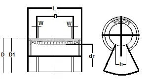 KBS20UU-OP NB Open Bearing 20mm Ball Bushings Linear Motion Bearing