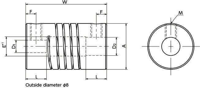 MSH-26C 1/4"-3/8" Flexible Coupling NBK Japan