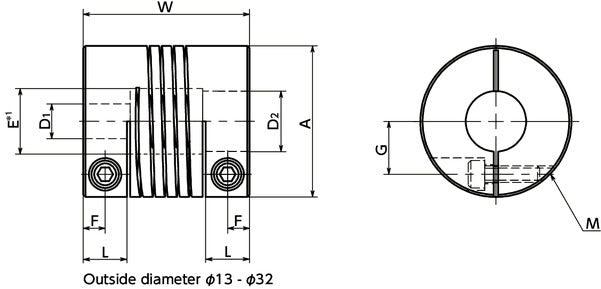 MSH-26C 1/4"-3/8" Flexible Coupling NBK Japan