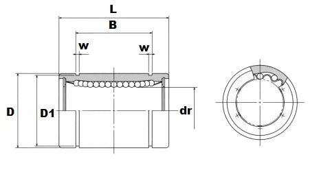 NB SMS20G-P 20mm Slide Bush Ball Miniature Linear Motion Bearing