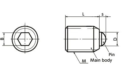 NBK Japan PSSS-12-1 Stainless Steel Heavy Load Ball Plunger