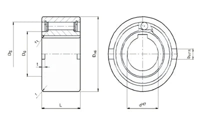 NF25 25mm Freewheel Clutch - One-Way Roller Type - Backstop/Overrunning 25x80x40mm