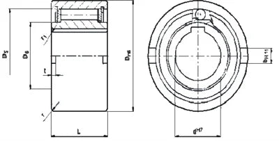 NF40 40mm Freewheel Clutch - One-Way Roller Type - Backstop/Overrunning 40x110x63mm