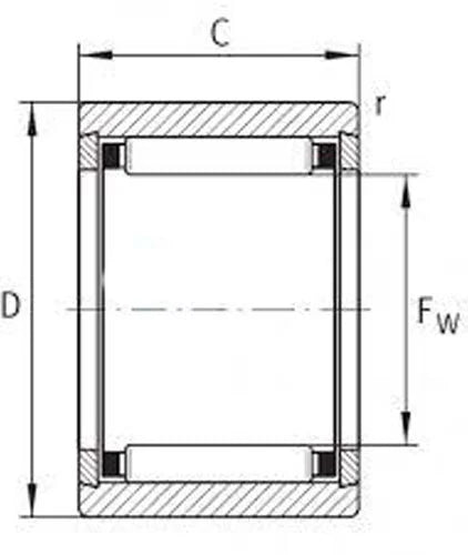 NKJ15/20A Needle Roller Bearing 15x27x20mm - Machined Type