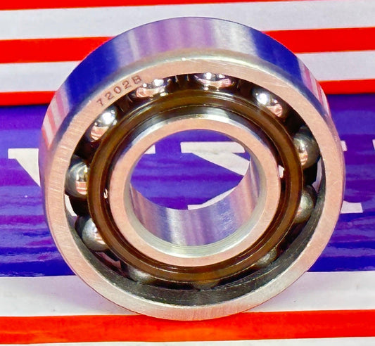 2-Pack 15x35x11mm Angular Contact Bearings 7202B