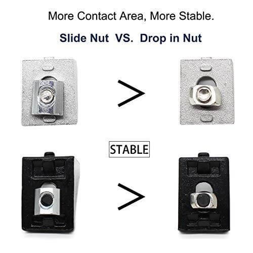 20-Pack Aluminum Profile 2020 Series Corner Bracket/T Nuts/Hex Screw - Rail Accessories