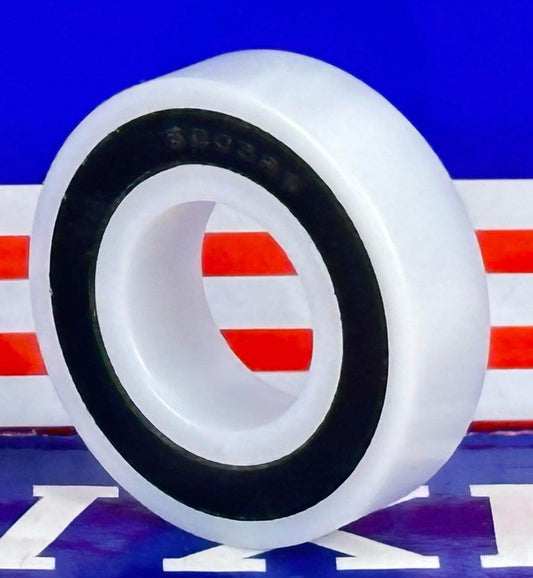 6006-2RS Plastic Bearing - POM | SS316 Stainless Steel Balls | Food Grade | 30x55x13mm