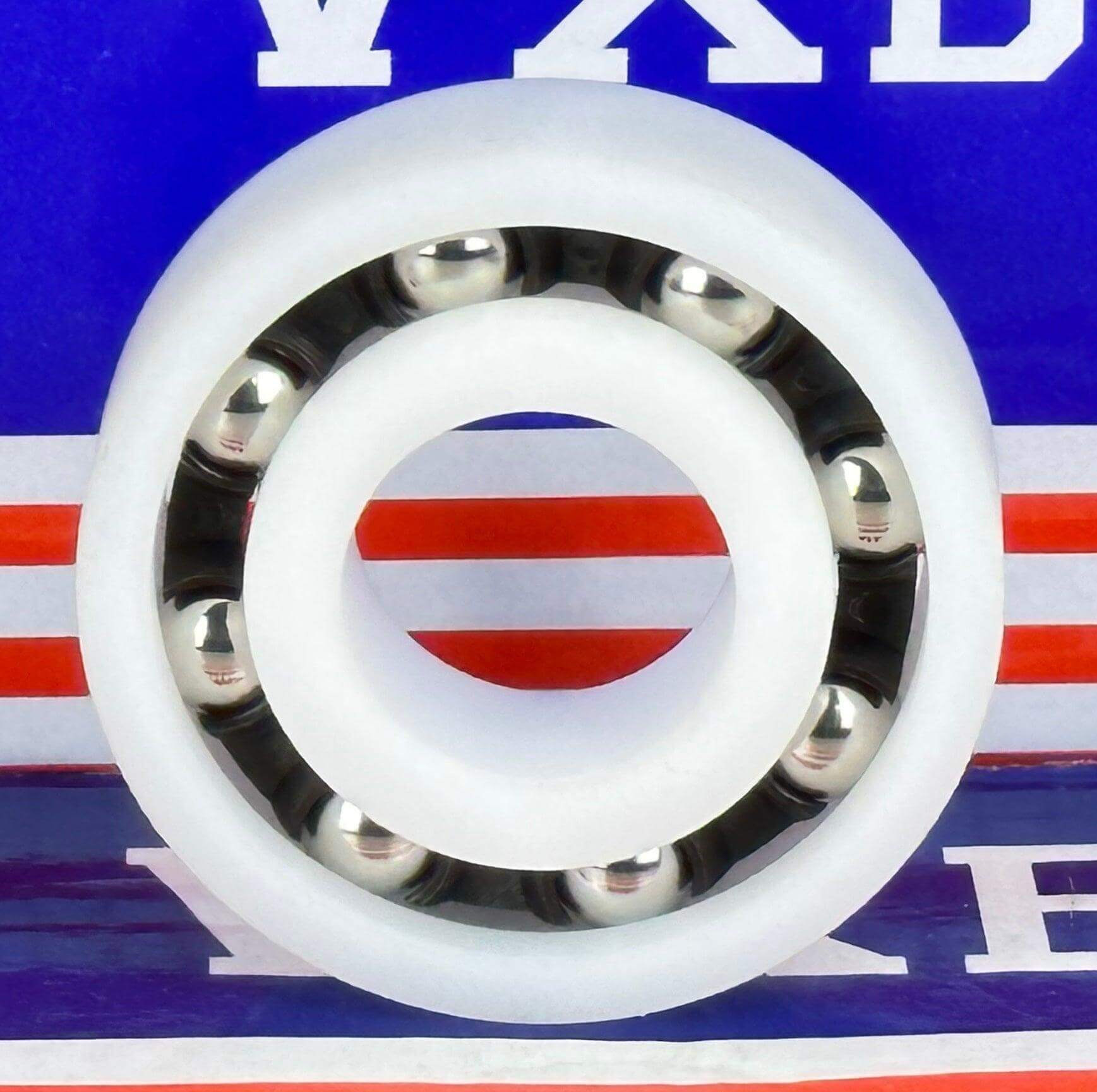R24 Plastic Bearing - POM | SS316 Stainless Steel Balls | Food Grade | 1-1/2" x 2-5/8" x 9/16"