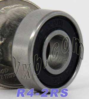 Premium R4-2RS Ball Bearing 1/4" x 5/8" x 0.196"