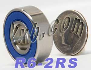 R6-2RS Ball Bearing 3/8" x 7/8" x 9/32" - Miniature - Sealed