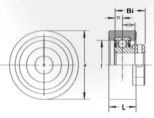 RCSM-12L Rubber Cartridge Narrow Inner Ring 3/4 Inch Bearing