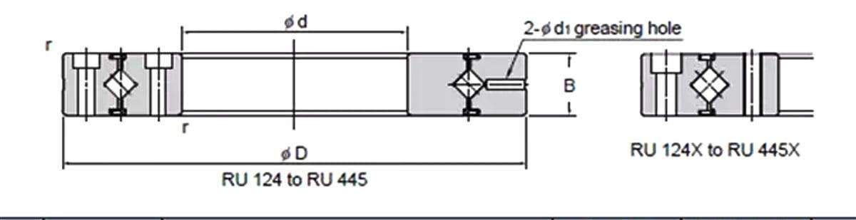 RU228UU Cross Roller Slewing Ring Turntable Bearing 160x295x35mm