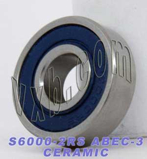 S6000-2RS Ceramic Bearing 10x26x8 Stainless Steel Sealed ABEC-3 Bearing