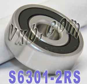 S6301-2RS Stainless Steel Sealed Bearing 12x37x12mm
