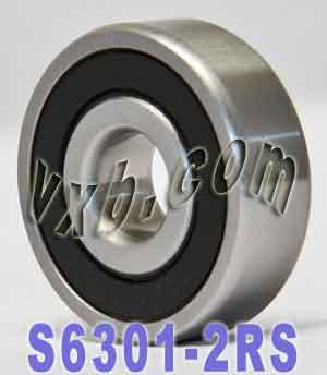 S6301-2RS Stainless Steel Sealed Bearing 12x37x12mm