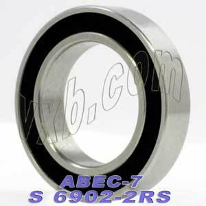 S6902-2RS Premium ABEC-7 Bearing 15x28x7 Stainless Steel Sealed Bearing