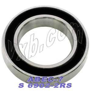 S6902-2RS Premium ABEC-7 Bearing 15x28x7 Stainless Steel Sealed Bearing