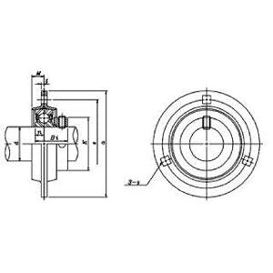 SAPF206-20 Pressed Steel Housing Bearing - Eccentric Collar Lock 3-Bolt Mounted