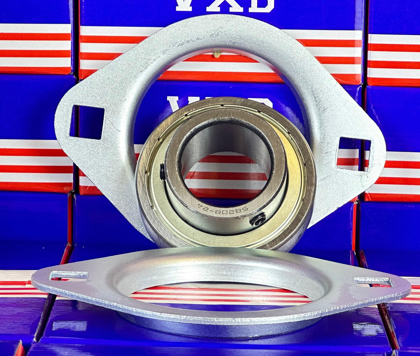 SBPFL208-24 Pressed Steel Bearing 2-Bolt 1-1/2" Flanged Mounted