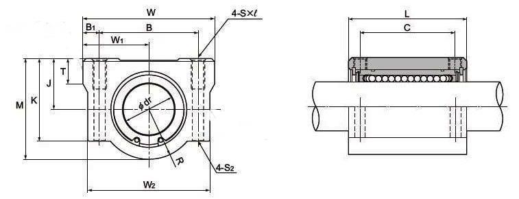 SC25UU 25mm Slide Unit Motion Bearing Bushing Block
