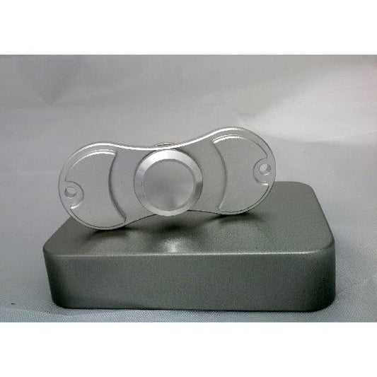 Silver look Aluminum Dual Fidget Hand Spinner Toy 42Q