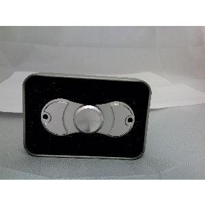 Silver look Aluminum Dual Fidget Hand Spinner Toy 42Q