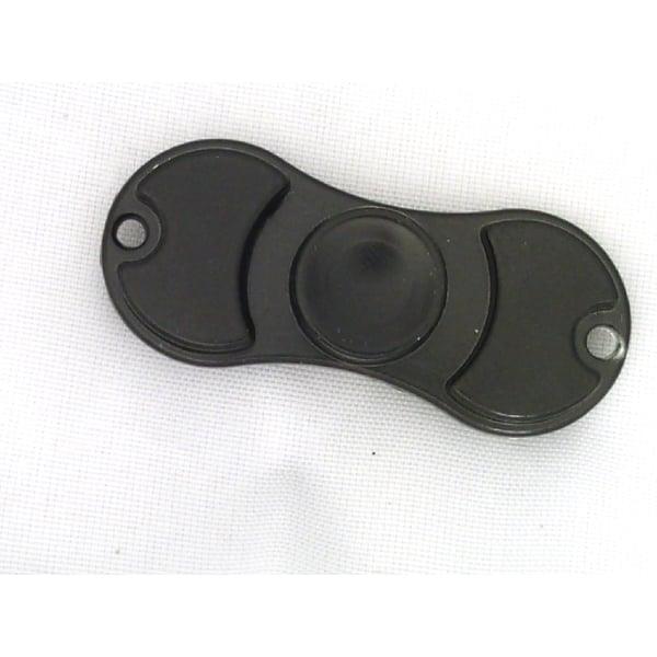 Small Black Aluminum Dual Fidget Hand Spinner Toy 42Q
