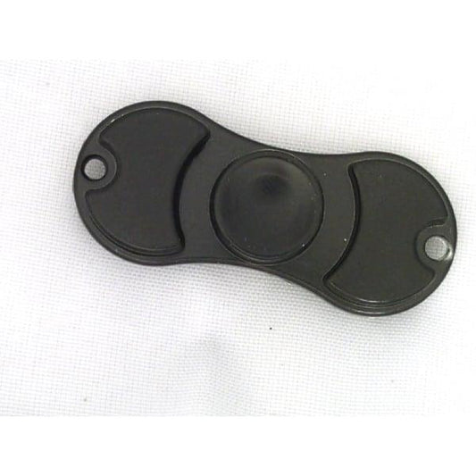 Small Black Aluminum Dual Fidget Hand Spinner Toy 42Q