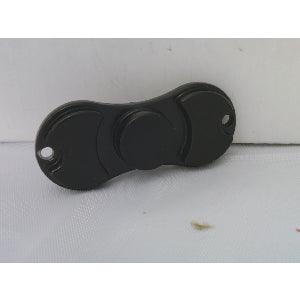 Small Black Aluminum Dual Fidget Hand Spinner Toy 42Q