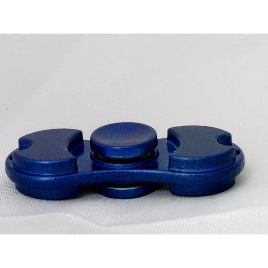 Small Blue Aluminum Dual Fidget Hand Spinner Toy 42Q