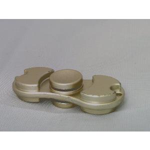 Small Brass color Aluminum Dual Fidget Hand Spinner Toy 42Q