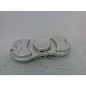 Small Silver look Aluminum Dual Fidget Hand Spinner Toy 42Q