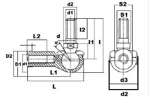 SQ5RS L-Ball Rod Ends 5mm Bore