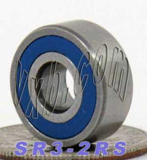 SR3-2RS Bearing 3/16" x 1/2" x 0.196" - Stainless Steel - Sealed