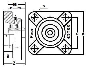 SSUCF208-40mm Stainless Steel Flange Unit 4-Bolt Bore 40mm Mounted Bearing