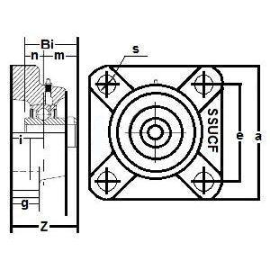 SSUCF212-39 Flange Unit 4-Bolt Bore 2 7/16 Mounted Bearing