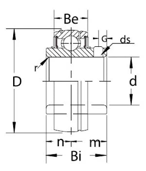 SUC206-19 Stainless Steel Insert 1 3/16 Bore Bearing