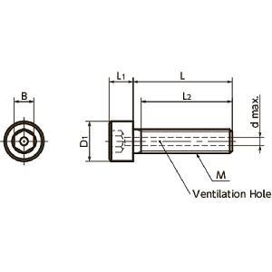 SVSX-M4-16-88 NBK Hex Socket Head Cap Vacuum Vented Screws - Ventilation Hole - High Intensity stainless M4 length 16mm Made in Japan