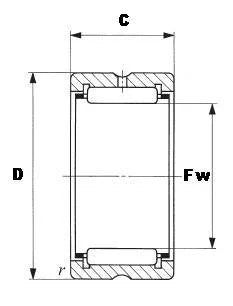 TAF263416 Needle Roller Bearing 26x34x16mm - Machined Type