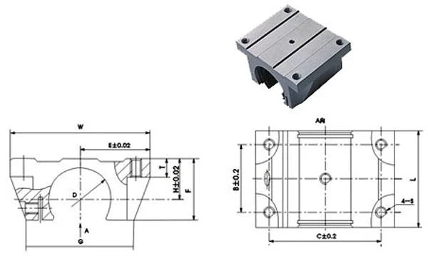 TBR20 20mm Bearing Truck Open Slide Unit Linear Motion