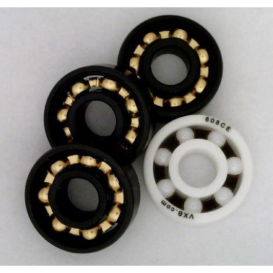 Tri Fidget Spinner Bearing Kit : Full Ceramic ZrO2 Center Bearing : 3 Outer Bronze Bearing